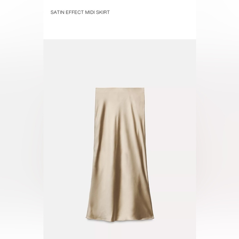 Satin effect midi skirt from Zara
- Caramel